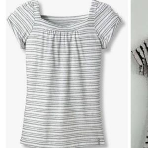 White and Gray stripped Columbia Tee